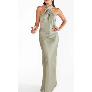 Show Me Your MuMu Sage Green Halter Maxi Dress